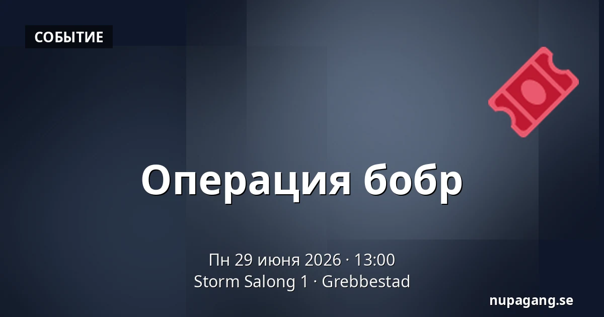 Операция бобр — Storm Salong 1, Grebbestad