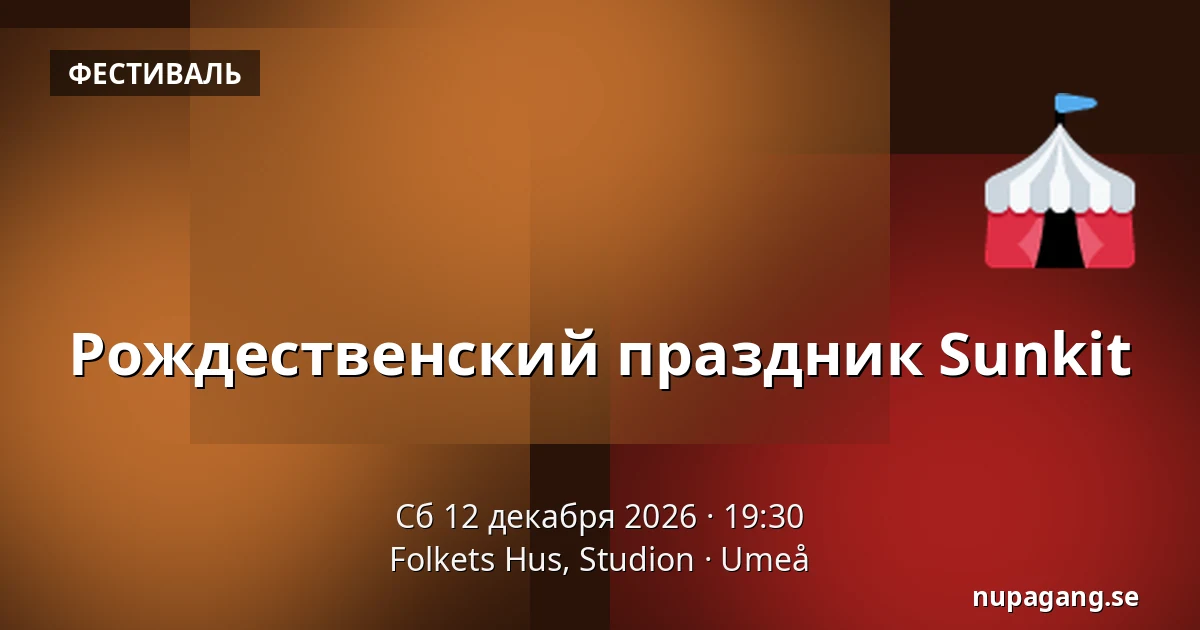 Рождественский праздник Sunkit — Folkets Hus, Studion, Умео
