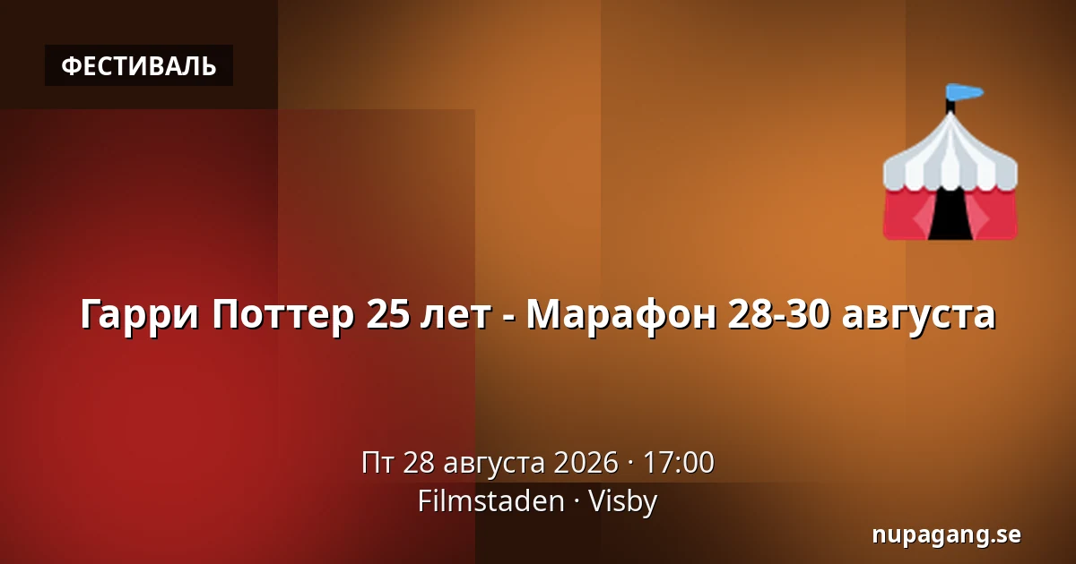Гарри Поттер 25 лет - Марафон 28-30 августа — Filmstaden, Висбю