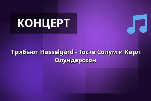 Трибьют Hasselgård - Тосте Солум и Карл Олундерссон — Peter Stormaresalen, Болльнэс