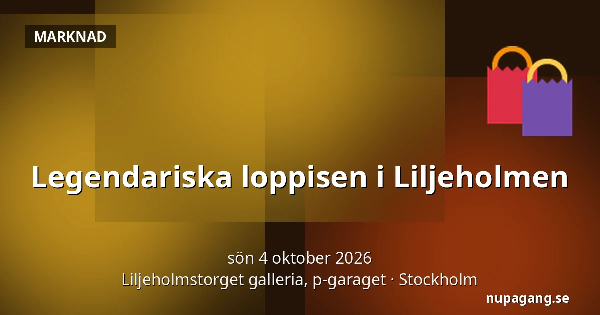 Legendariska loppisen i Liljeholmen — Liljeholmstorget galleria, p-garaget, Stockholm