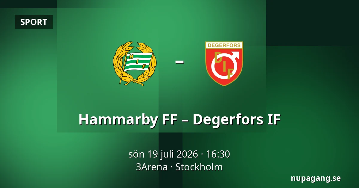 Hammarby FF – Degerfors IF — 3Arena, Stockholm