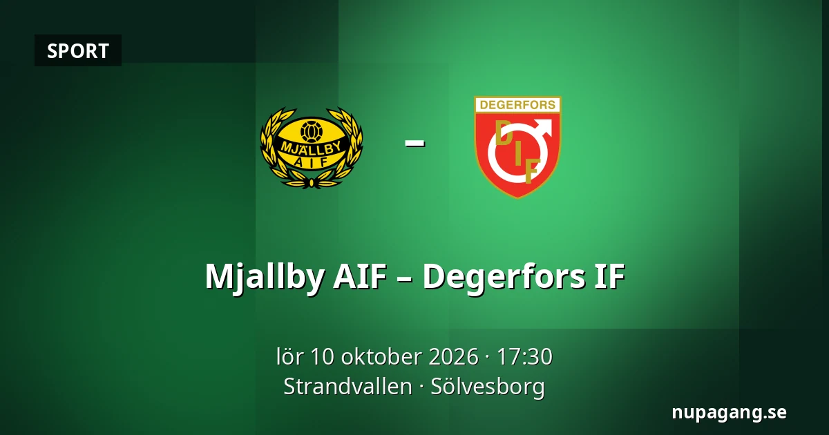 Mjallby AIF – Degerfors IF — Strandvallen, Sölvesborg