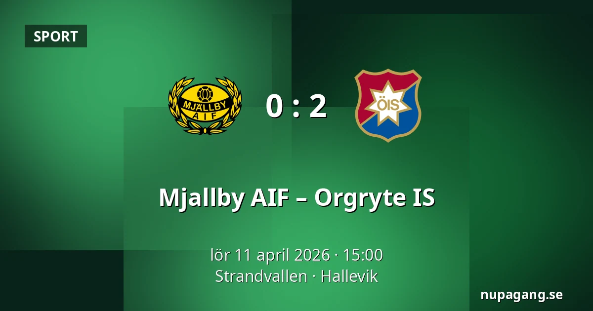 Mjallby AIF – Orgryte IS — Strandvallen, Hallevik
