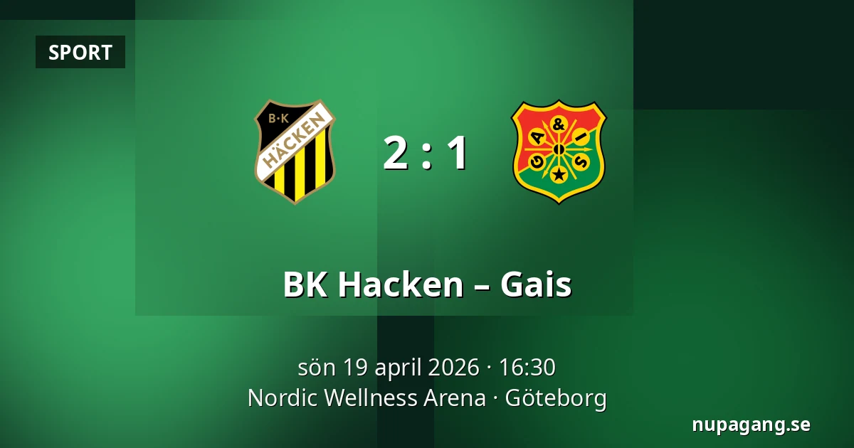 BK Hacken – Gais — Nordic Wellness Arena, Göteborg