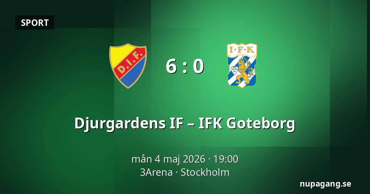 Djurgardens IF – IFK Goteborg — 3Arena, Stockholm