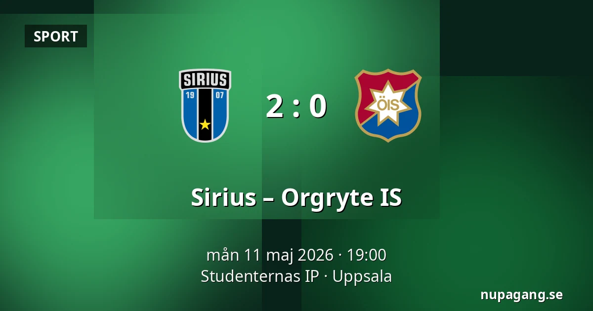 Sirius – Orgryte IS — Studenternas IP, Uppsala