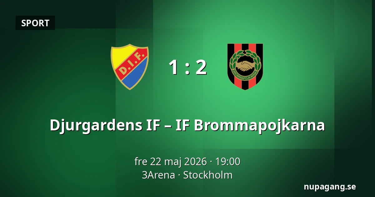 Djurgardens IF – IF Brommapojkarna — 3Arena, Stockholm