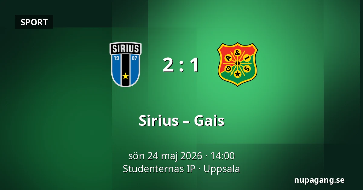 Sirius – Gais — Studenternas IP, Uppsala