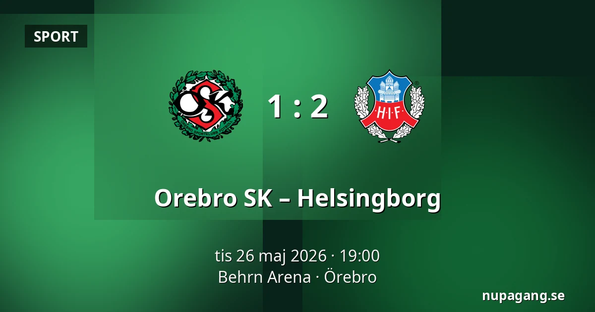 Orebro SK – Helsingborg — Behrn Arena, Örebro