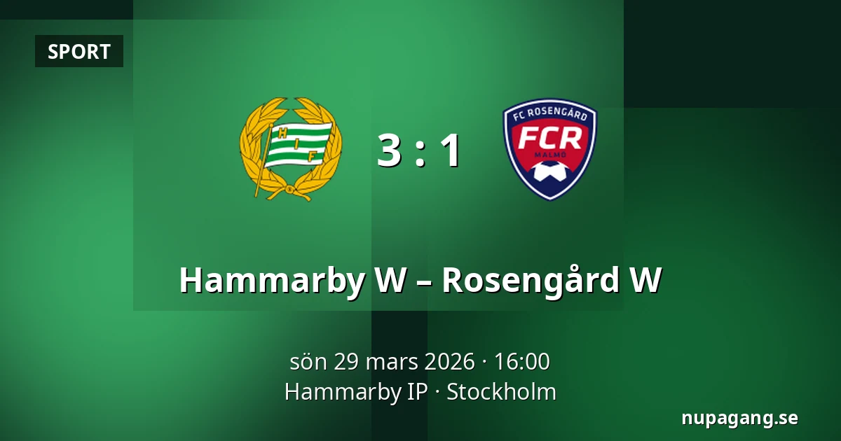 Hammarby W – Rosengård W — Hammarby IP, Stockholm