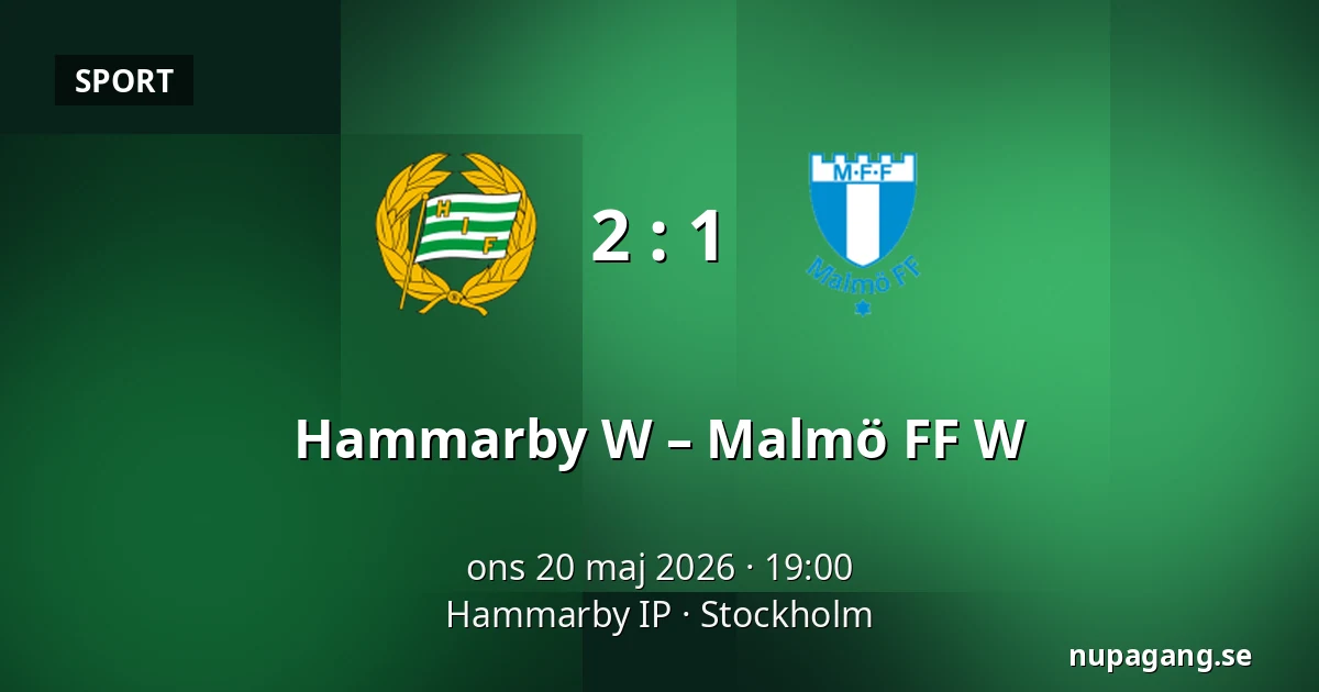 Hammarby W – Malmö FF W — Hammarby IP, Stockholm