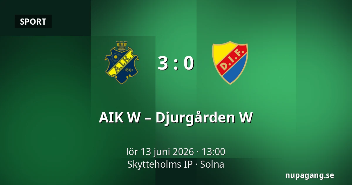 AIK W – Djurgården W — Skytteholms IP, Solna