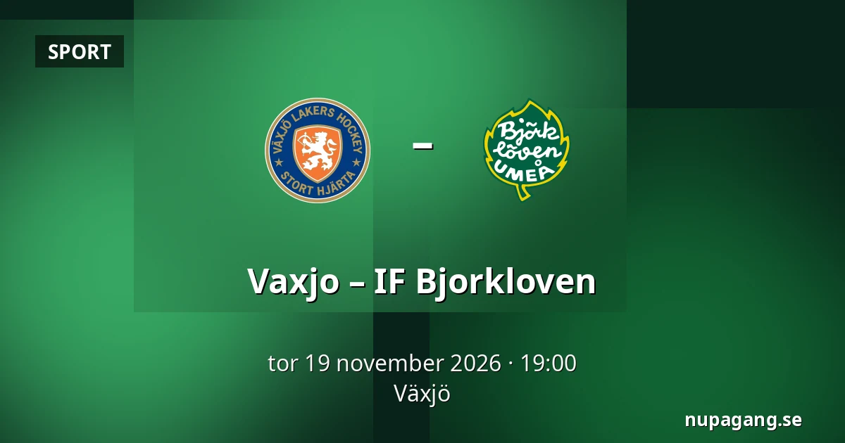 Vaxjo – IF Bjorkloven — Växjö