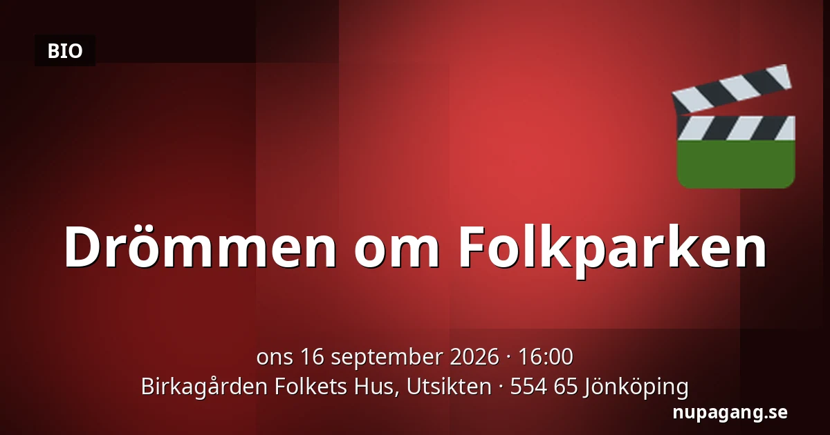 Drömmen om Folkparken — Birkagården Folkets Hus, Utsikten, 554 65 Jönköping
