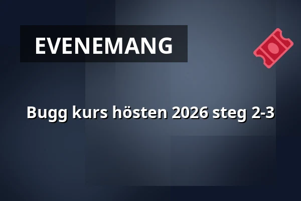 Bugg kurs hösten 2026  steg 2-3 — Ekebo nöjescentrum, Munka Ljungby