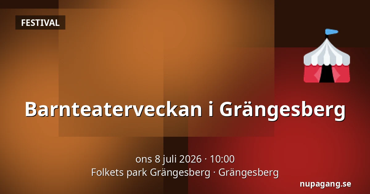 Barnteaterveckan i Grängesberg — Folkets park Grängesberg, Grängesberg