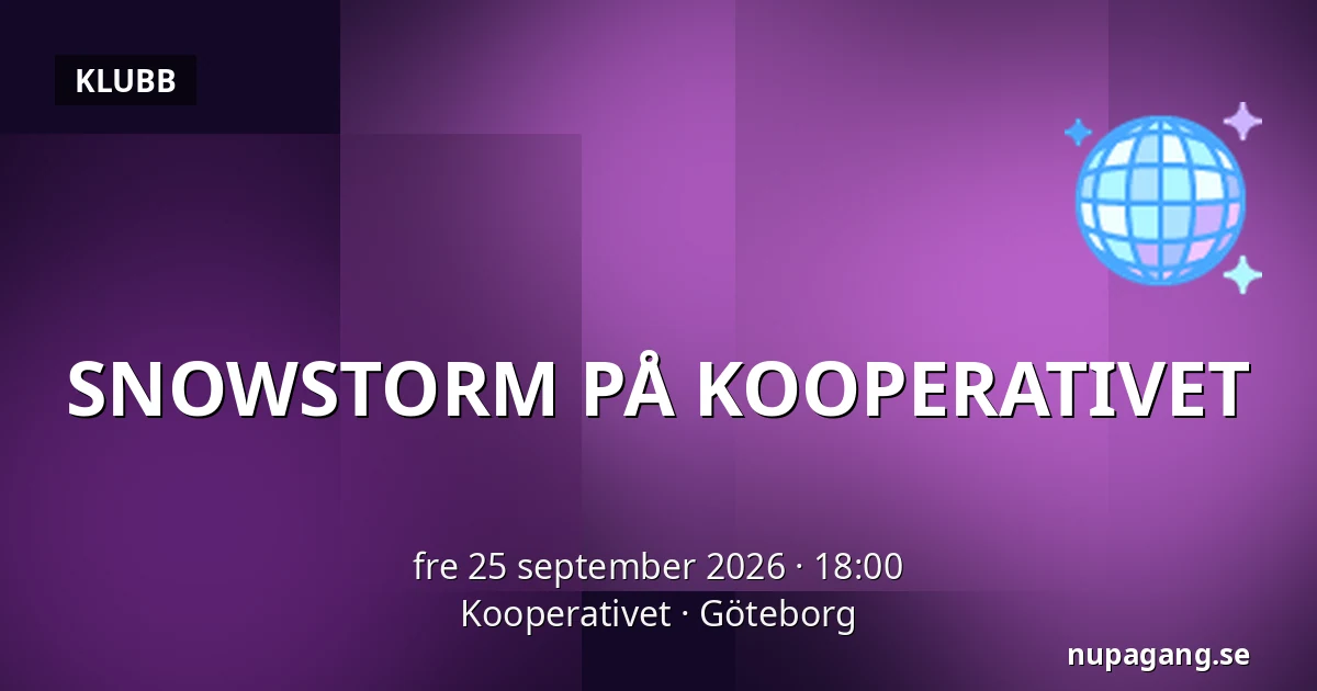 SNOWSTORM PÅ KOOPERATIVET — Kooperativet, Göteborg