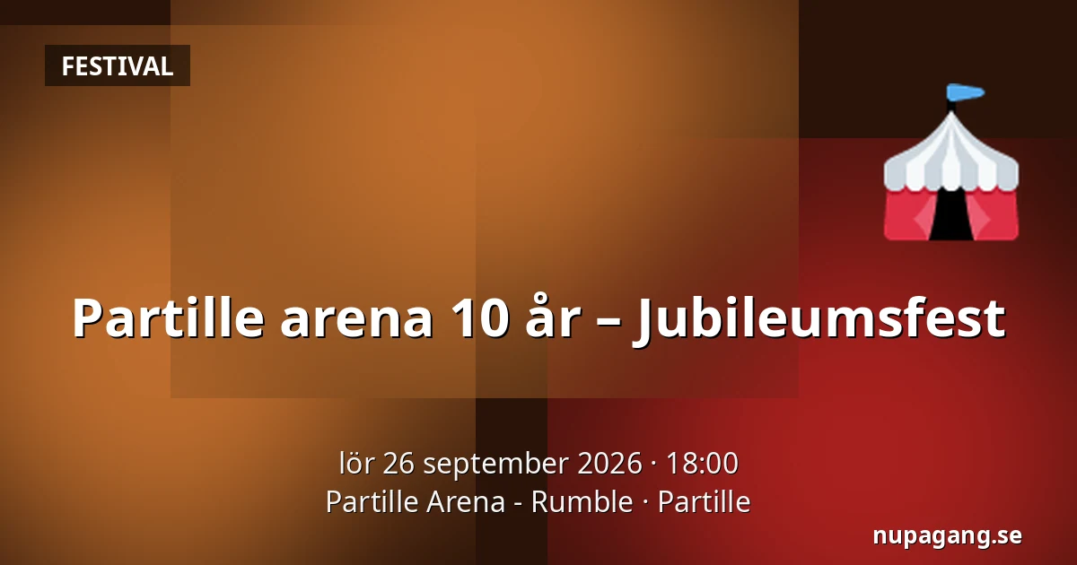 Partille arena 10 år – Jubileumsfest — Partille Arena - Rumble, Partille