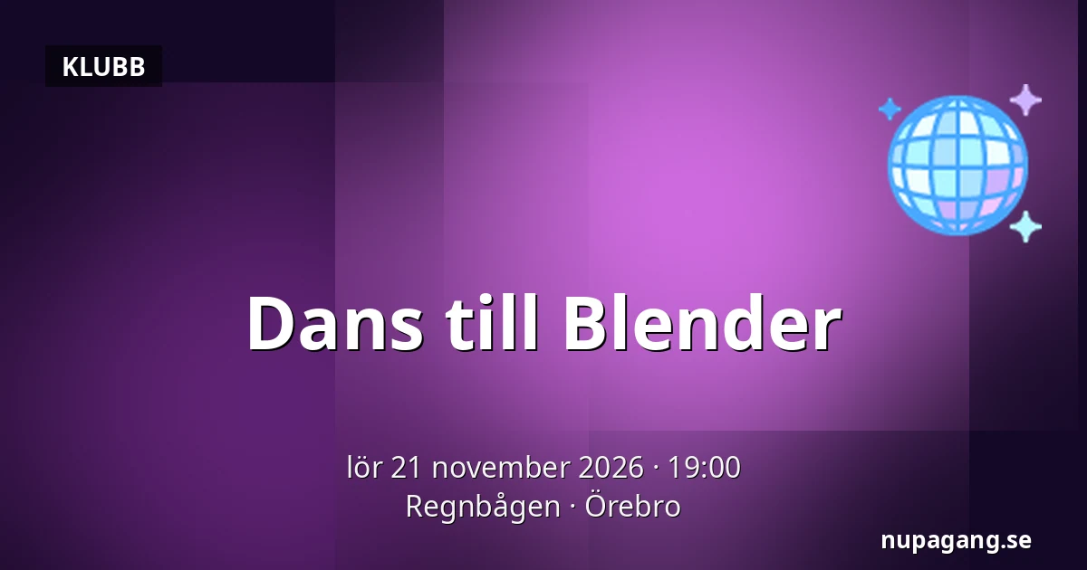 Dans till Blender — Regnbågen, Örebro