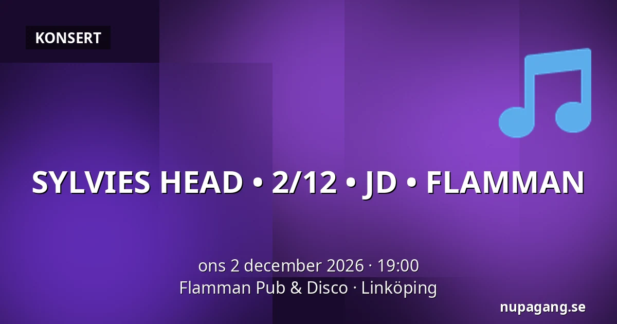 SYLVIES HEAD • 2/12 • JD • FLAMMAN — Flamman Pub & Disco, Linköping