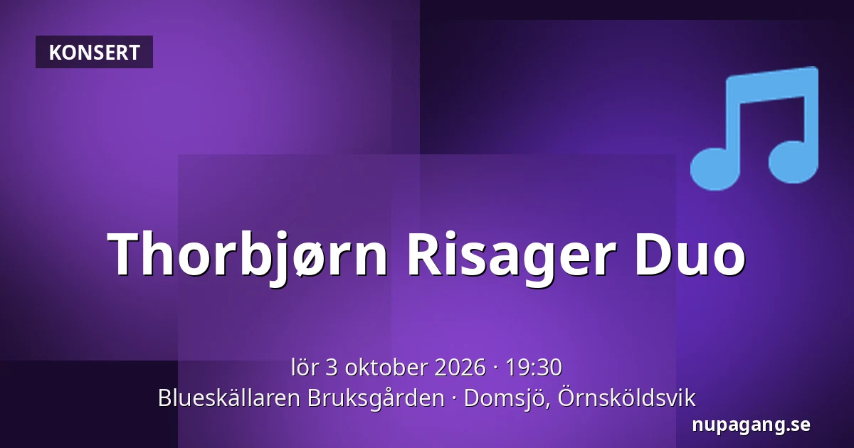 Thorbjørn Risager Duo — Blueskällaren Bruksgården, Domsjö, Örnsköldsvik