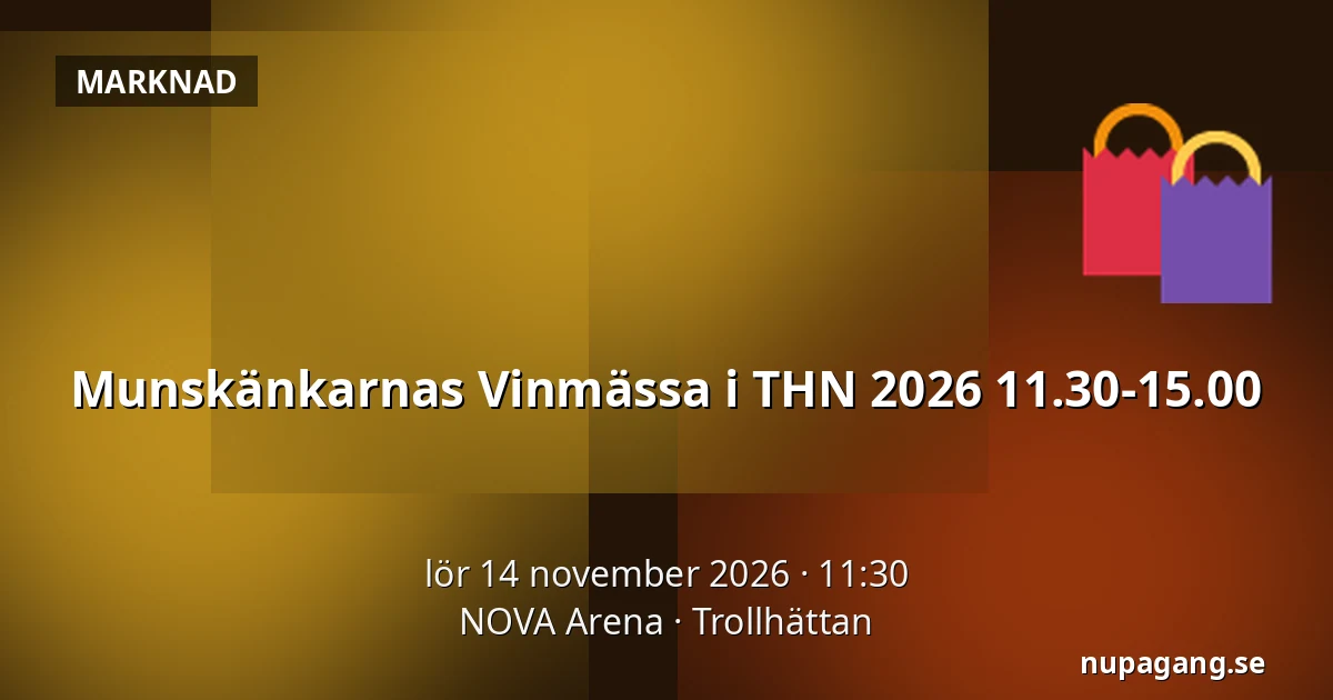 Munskänkarnas Vinmässa i THN 2026 11.30-15.00 — NOVA Arena, Trollhättan