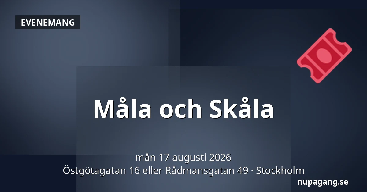 Måla och Skåla — Östgötagatan 16 eller Rådmansgatan 49, Stockholm