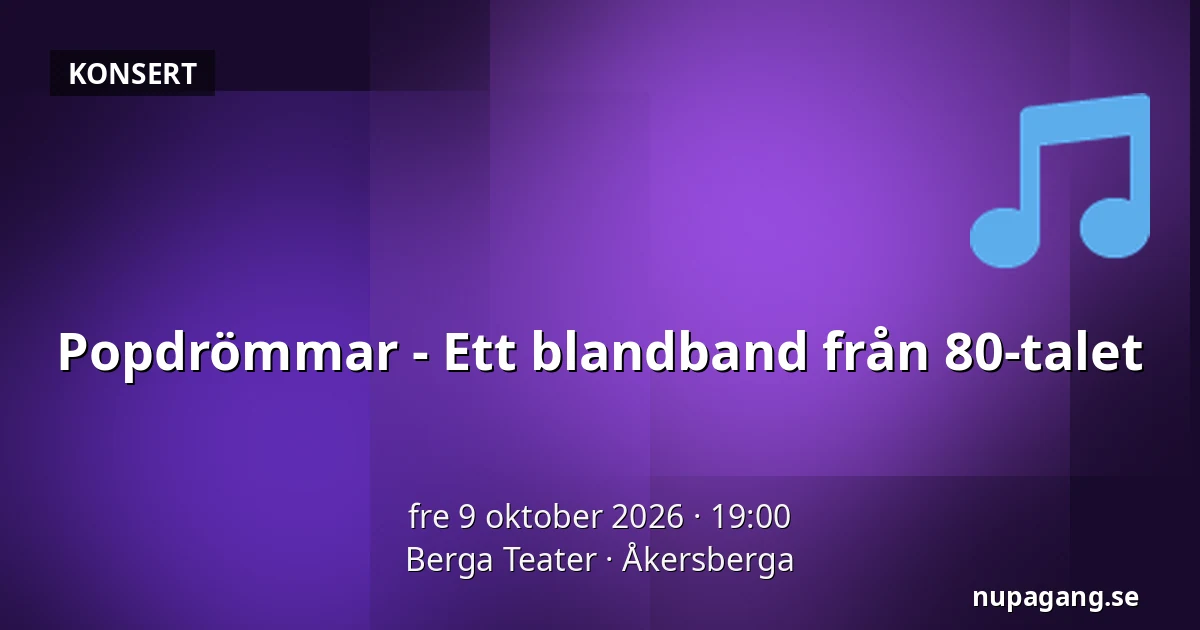 Popdrömmar - Ett blandband från 80-talet — Berga Teater, Åkersberga