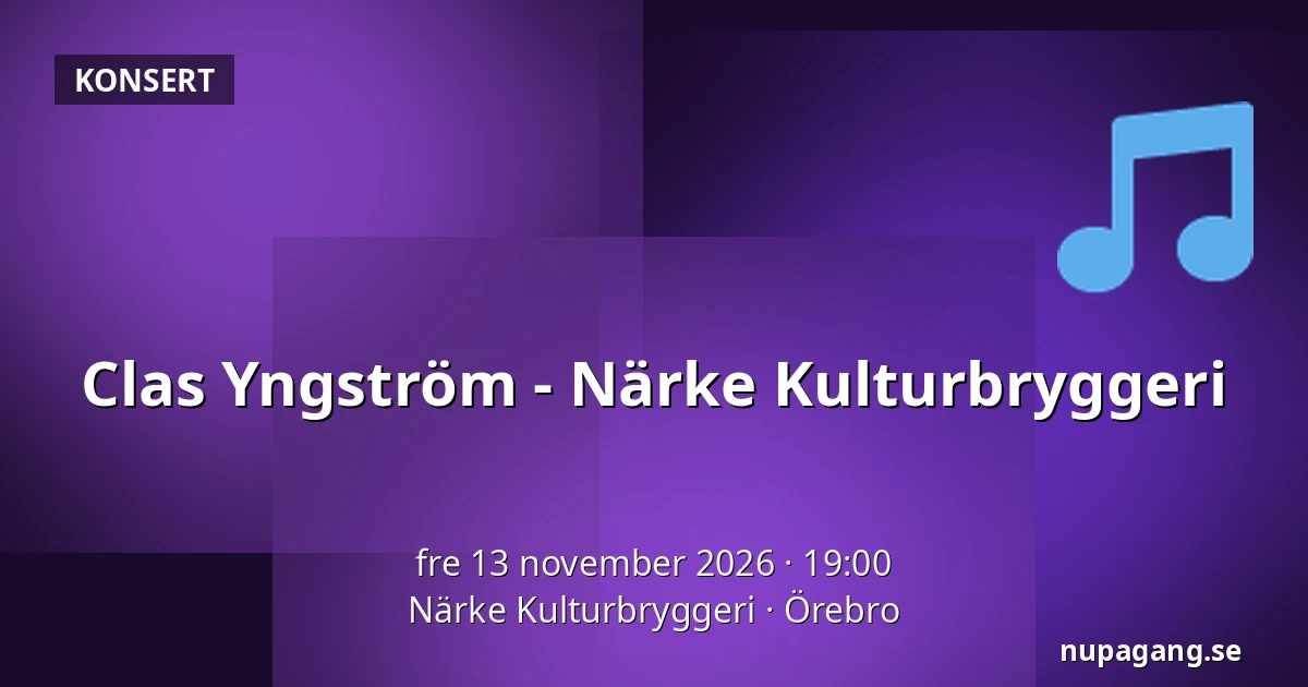 Clas Yngström - Närke Kulturbryggeri — Närke Kulturbryggeri, Örebro
