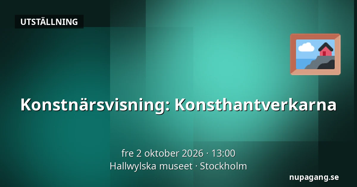 Konstnärsvisning: Konsthantverkarna — Hallwylska museet, Stockholm