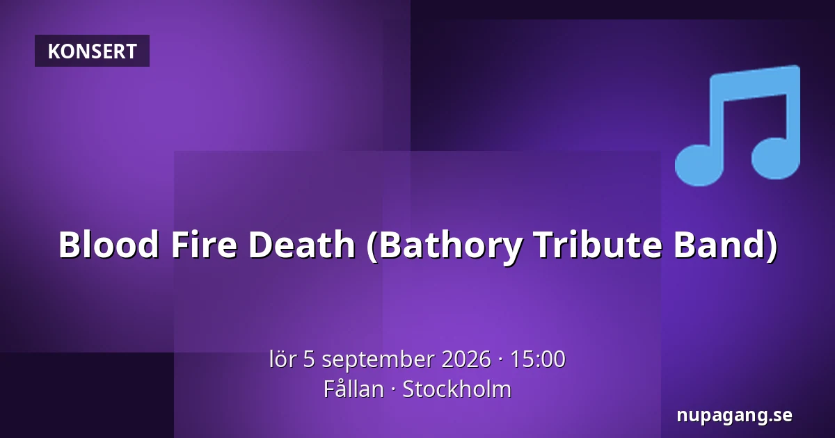Blood Fire Death (Bathory Tribute Band) — Fållan, Stockholm