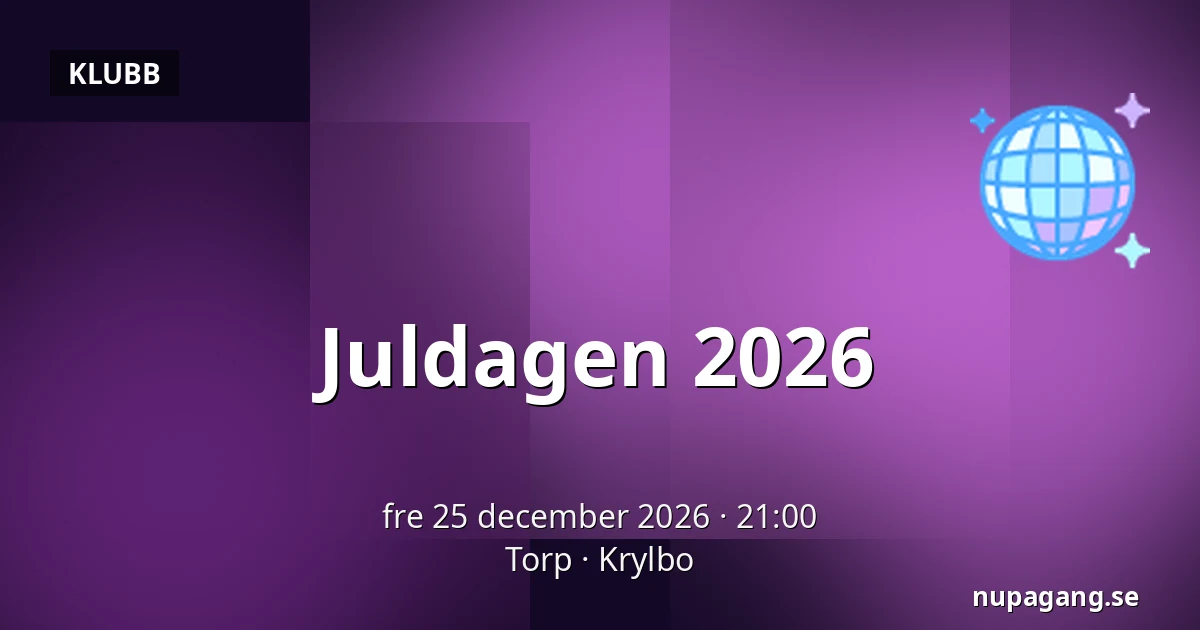 Juldagen 2026 — Torp, Krylbo