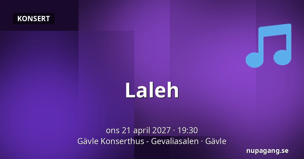 Laleh — Gävle Konserthus - Gevaliasalen, Gävle